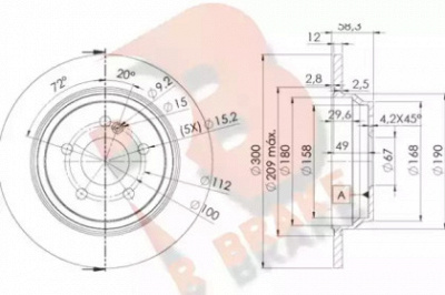 R BRAKE 78rbd12591 -  Тормозной диск